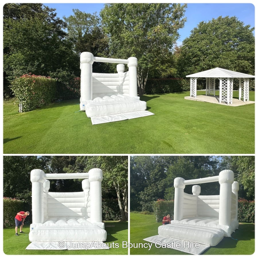 White Bouncy Castles Hire | Pastel White Wedding Castle